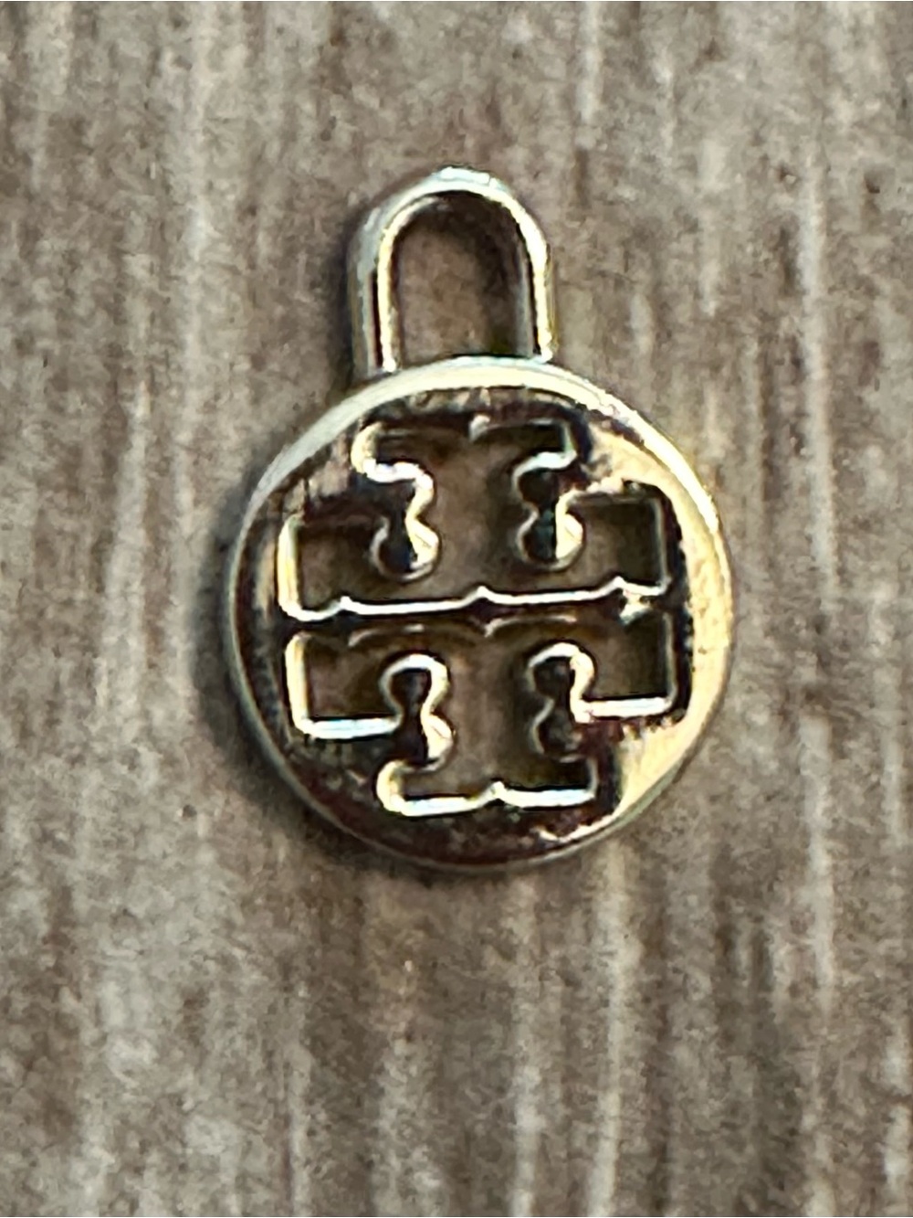 Tory Burch Small Gold-Tone Double-T Round Charm